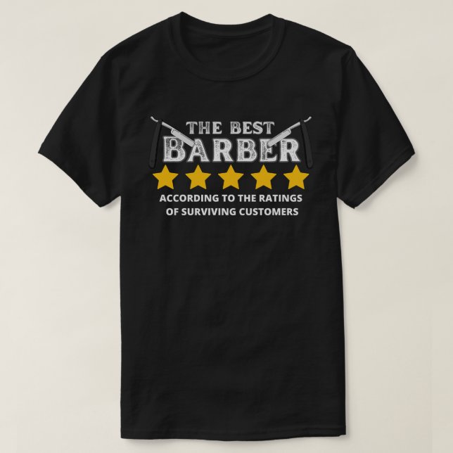 The Best Barber Funny T-Shirt (Design Front)