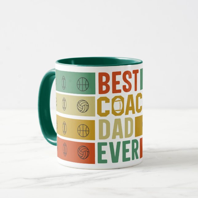 The Best Coach Dad Ever Coffee Mug (Front Left)