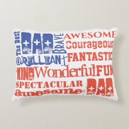 The Best Dad Awesome Red White Blue USA Flag Accent Pillow