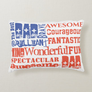 The Best Dad Awesome Red White Blue USA Flag Accent Pillow