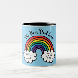 The Best Dad, Daddy, Father Ever Rainbow Blue Two-Tone Coffee Mug