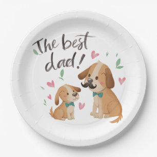 The Best Dad Dog Paper Plate