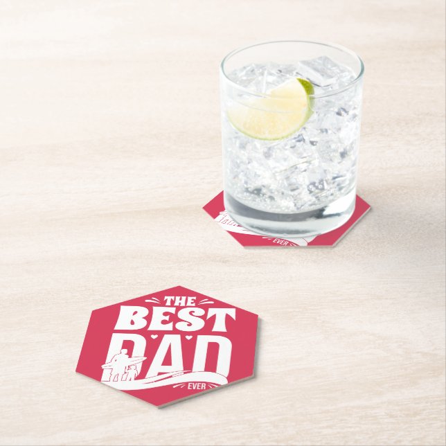 The Best Dad Ever - Father & Child Paper Coaster (Insitu)