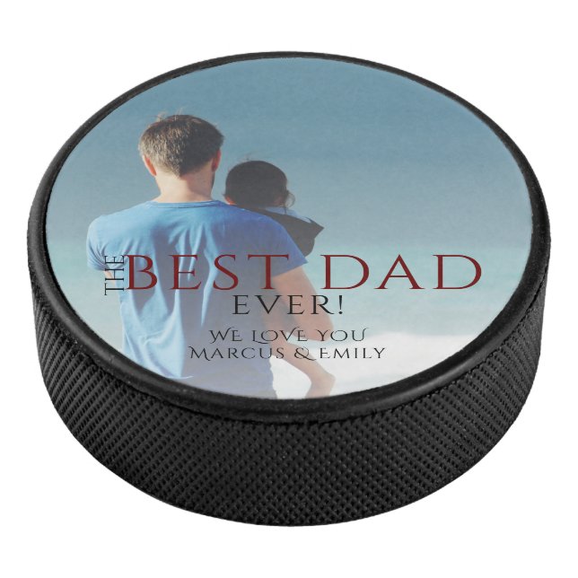 The Best Dad Ever Father`s Day Keepsake Photo Hockey Puck (3/4)