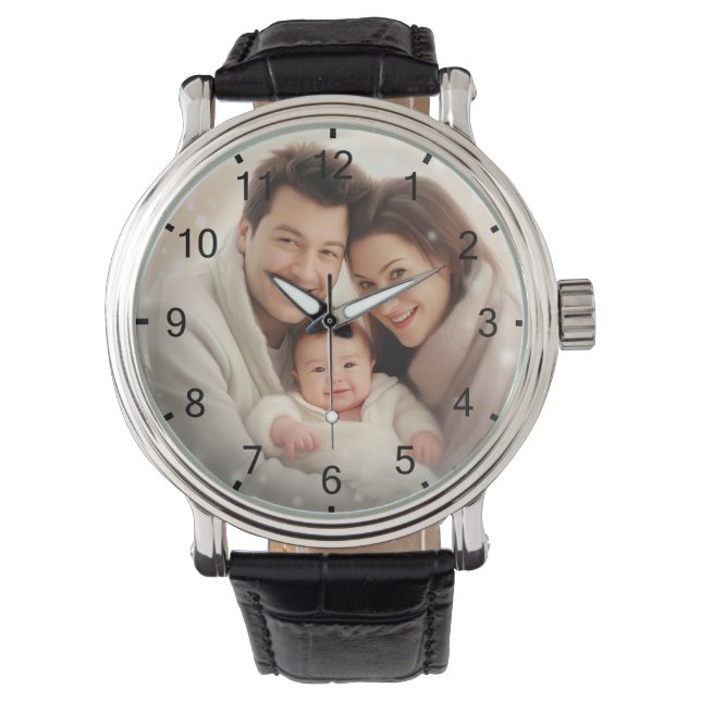 The Best Dad Ever Modern Classic custom  Photo Watch (Front)