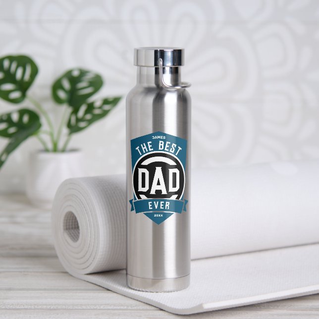 The Best Dad Ever Modern Father's Day Gift Water Bottle (Yoga)