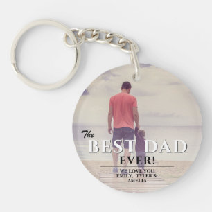 The Best Dad Ever Typography Father`s Day Photo Keychain