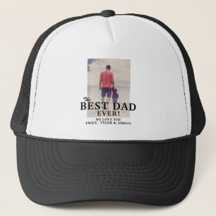 The Best Dad Ever Typography Father`s Day Photo Trucker Hat