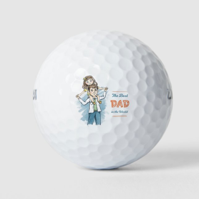 The Best Dad in the World Golf Balls (Front)