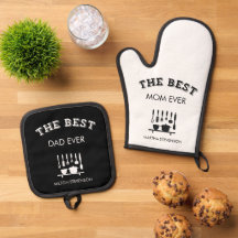 The Best Dad Mom Ever Personalized Black and White