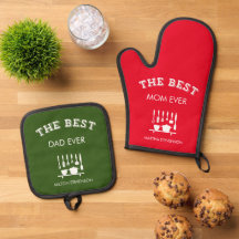 The Best Dad Mom Ever Personalized Green Red