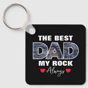 "The Best Dad My Rock" graphic Keychain