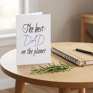 The Best Dad on the Planet Personalized Minimalist Card