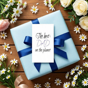 The Best Dad on the Planet Personalized Minimalist Enclosure Card