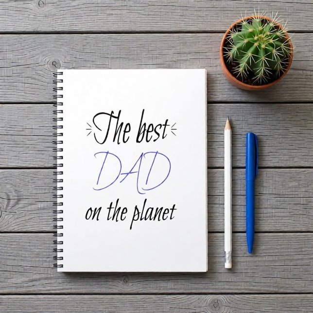 The Best Dad on the Planet Personalized Minimalist Notebook (Creator Uploaded)