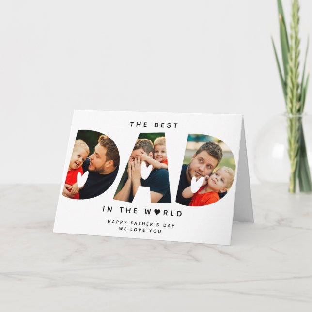 The Best Dad Photo Collage Father's Day Card (Front)