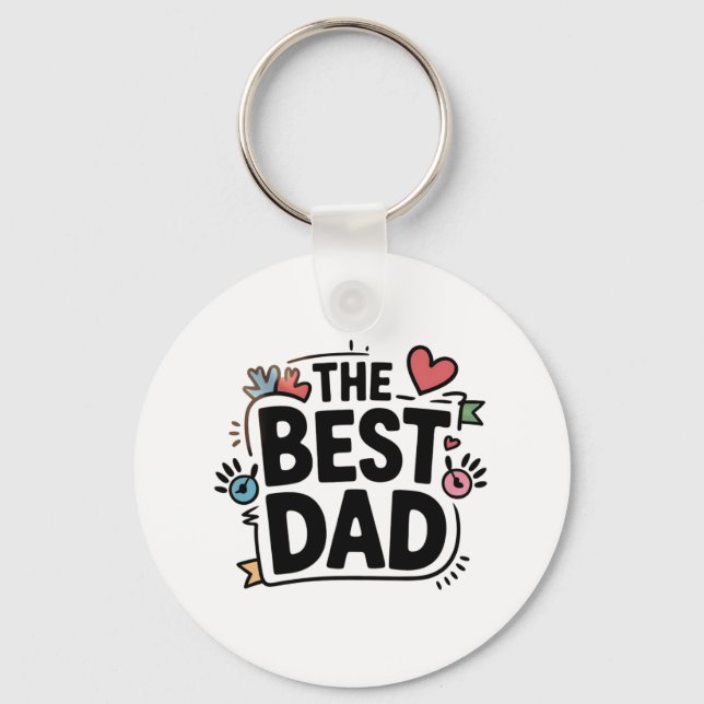 The Best Dad text design Keychain (Front)