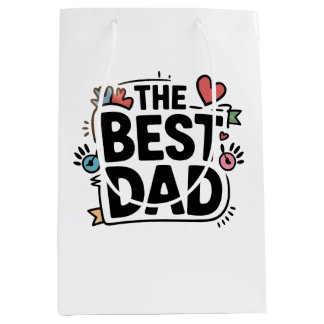 The Best Dad text design Medium Gift Bag
