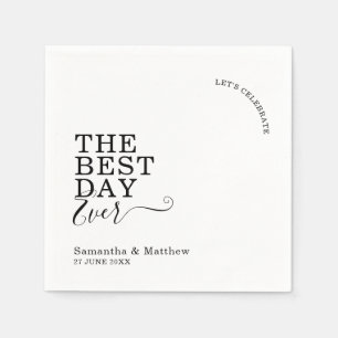 The Best Day Ever Modern Boho Wedding Napkin