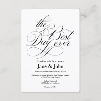 The Best Day Ever Wedding Invitation