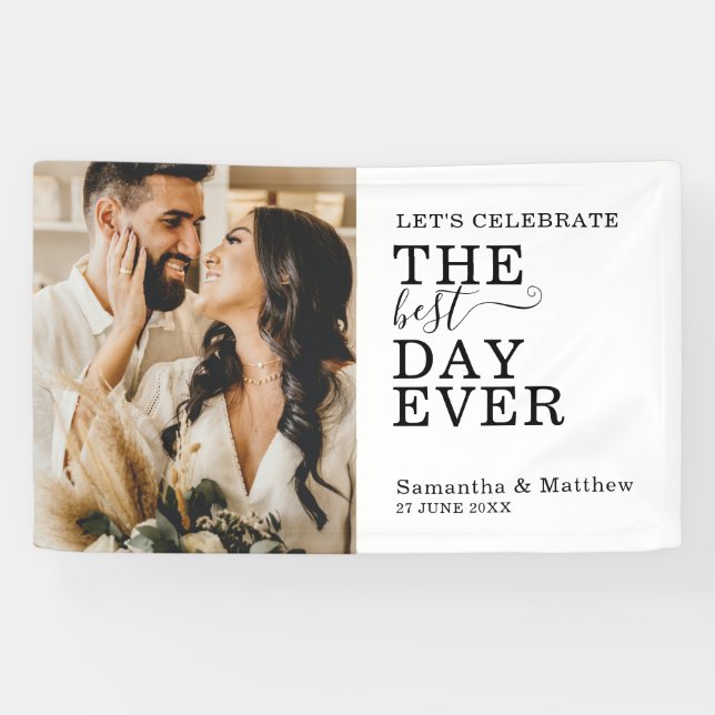 The Best Day Ever Wedding Photo Banner (Horizontal)