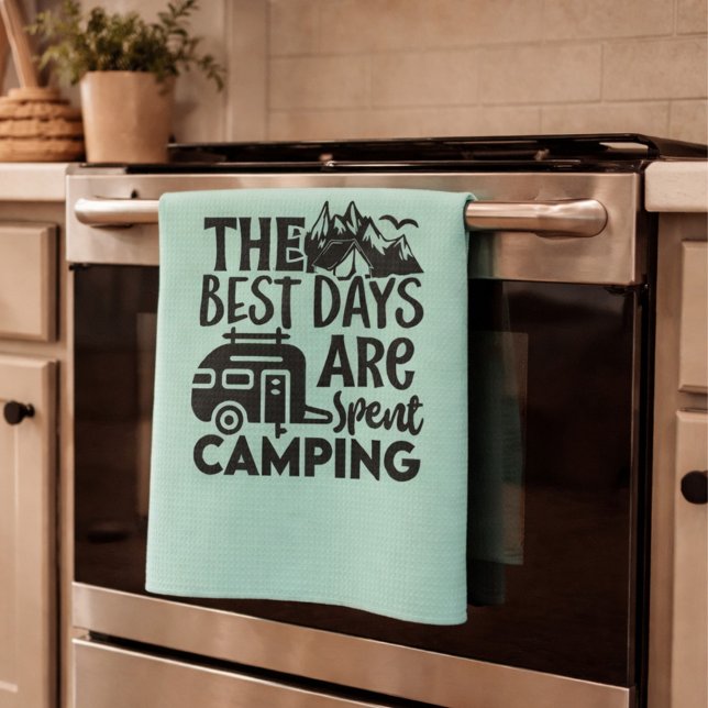 The Best Days Are Spent Camping Kitchen Towel (Creator Uploaded)
