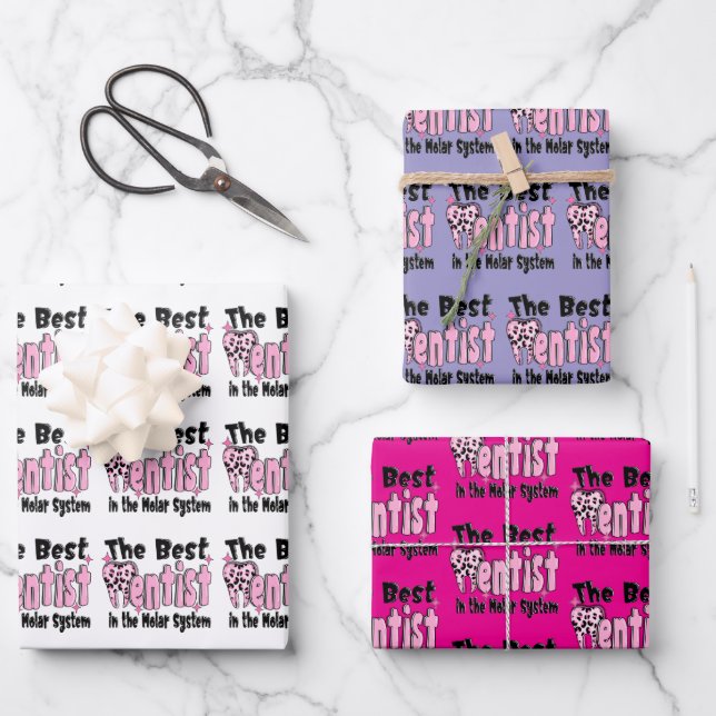 The Best Dentist in the Molar System Gift Wrapping Paper Sheet (Front)