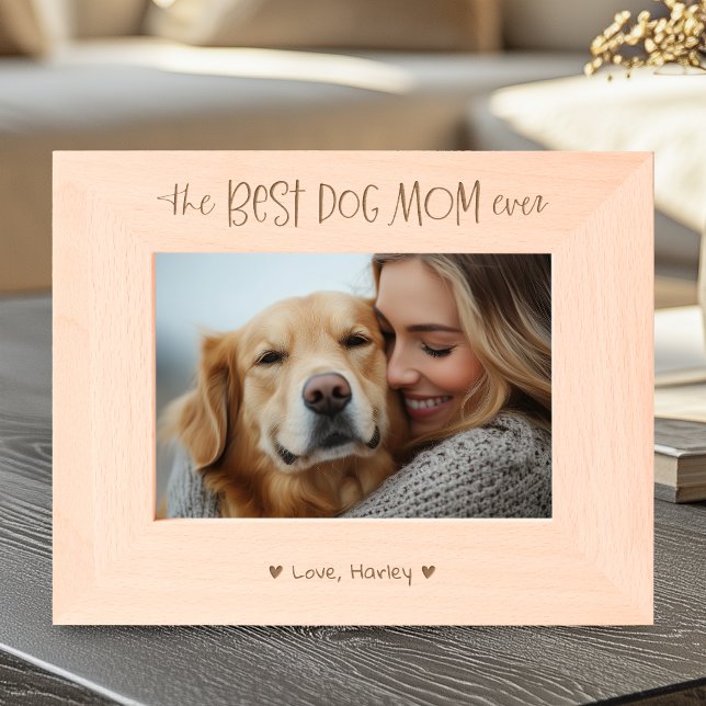 The Best Dog Mom Ever Personalized Engraved Frame (Creator Uploaded)