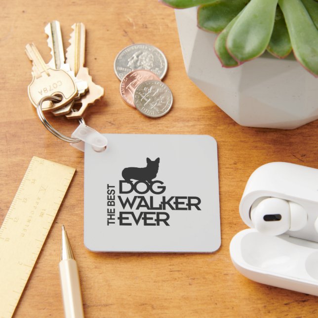 The Best Dog Walker Ever | Customizable Photo Keychain (Desk)