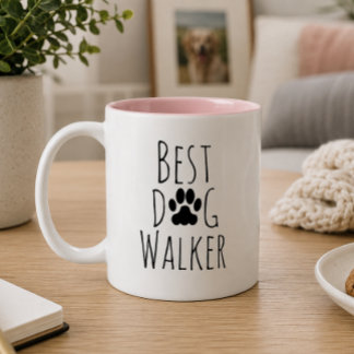The best dog walker ever. Two-Tone coffee mug