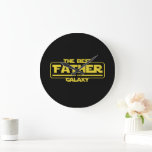 The Best Father In The Galaxy Fathers Day Gift Large Clock<br><div class="desc">Looking for the ultimate Father’s Day gift for your space-loving dad? Look no further! Our The Best Father in the Galaxy T-Shirt combines humour, love, and galactic style for the dad who does it all. Whether he's a sci-fi movie buff, space enthusiast, or just the coolest dad in the universe,...</div>