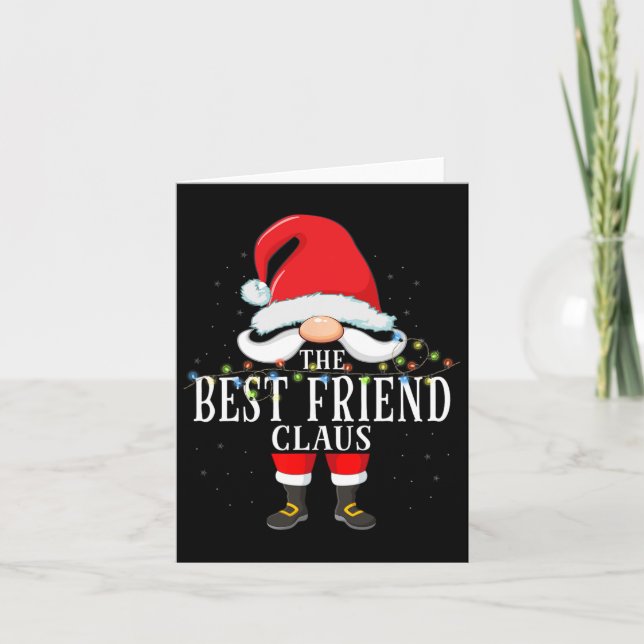 The Best Friend Claus Christmas Pajama  Card (Front)