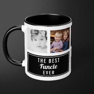 The Best Funcle Ever Black Collage Photo Uncle Mug
