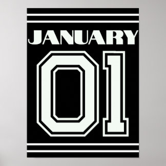 The Best Gift For Birthday January 1 Poster