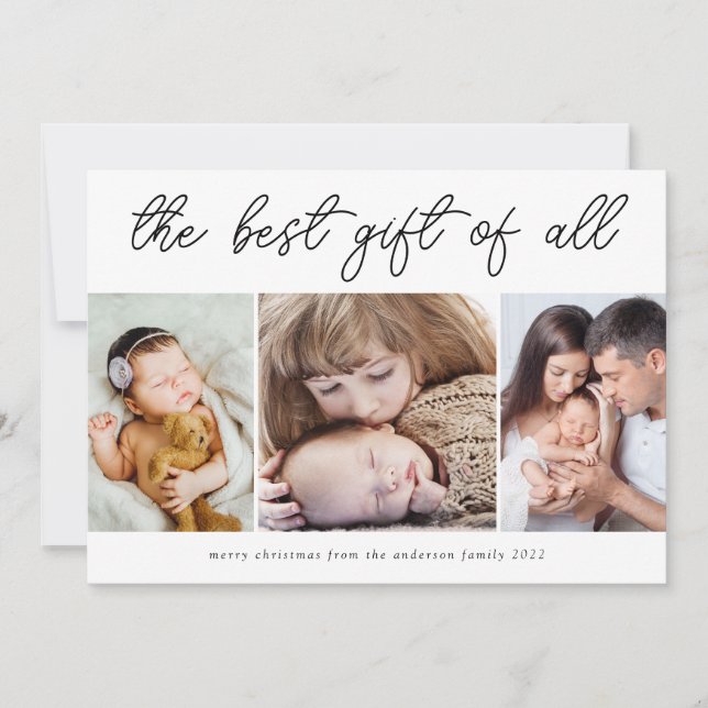 The Best Gift of All Holiday Birth Announcement (Front)