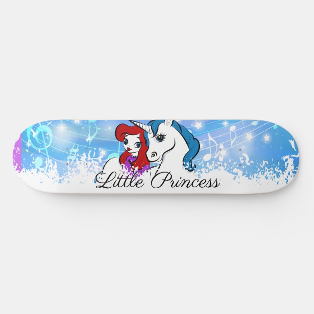 The Best Girly Unicorn Skateboard - custom name (Horz)