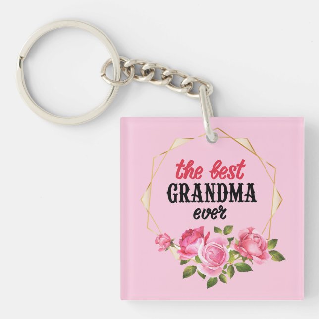 The Best Grandma Ever Keychain (Front)