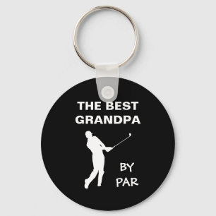 The Best Grandpa By Par Golf Granddad Golfer Pun Keychain