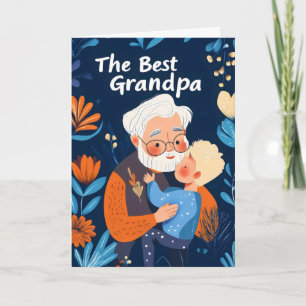 The Best Grandpa Grandfather Family Cute Holiday Card