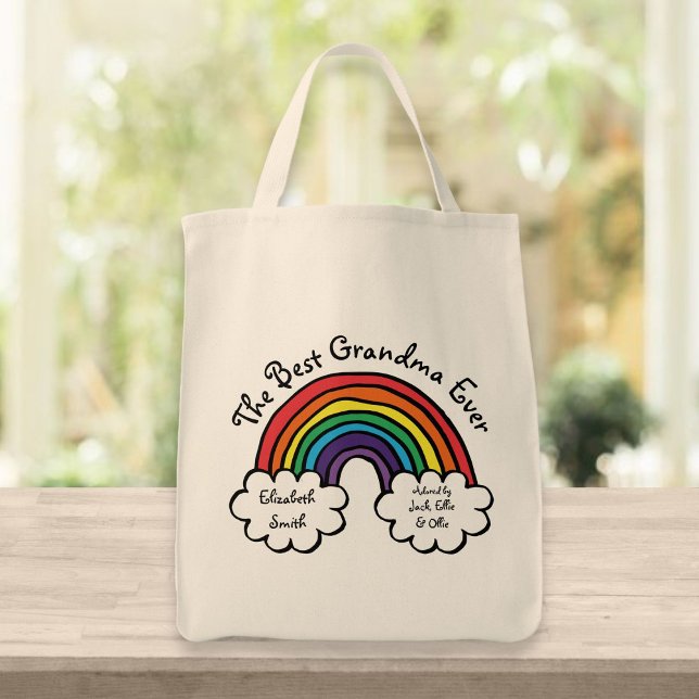 The Best Granny Grandma Ever Rainbow Tote Bag (Creator Uploaded)