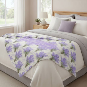 The Best Granny Lavender Floral Cozy Fleece Blanke