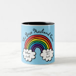 The Best Husband Ever Rainbow Blue Two-Tone Coffee Mug<br><div class="desc">Personalize for your special husband to create a unique gift for birthdays,  anniversaries,  weddings,  Christmas or any day you want to show how much he means to you. A perfect way to show him how amazing he is. Designed by Thisisnotme©</div>