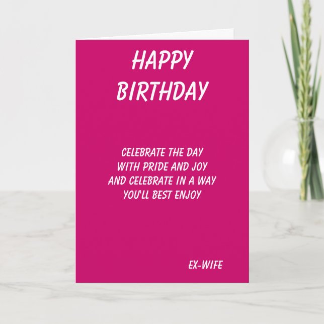 The best in everything-ex-wife birthday cards (Front)