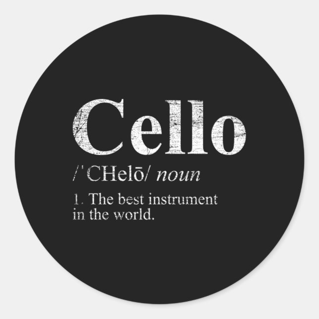 The Best Instrut In The World Cello Classic Round Sticker (Front)