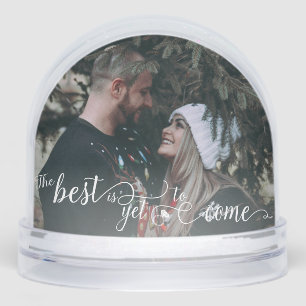 The Best Is yet To Come Engagement Couple Picture  Snowglobe