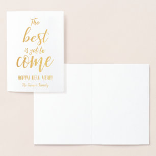 The Best Is Yet To Come Gold Foil Monogram Foil Card