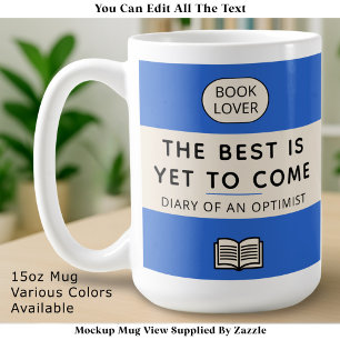 The Best Is Yet To Come Retro Paperback Cover Blue Coffee Mug