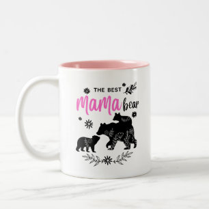 The Best Mama Bear with Two Bear Cubs  Two-Tone Coffee Mug