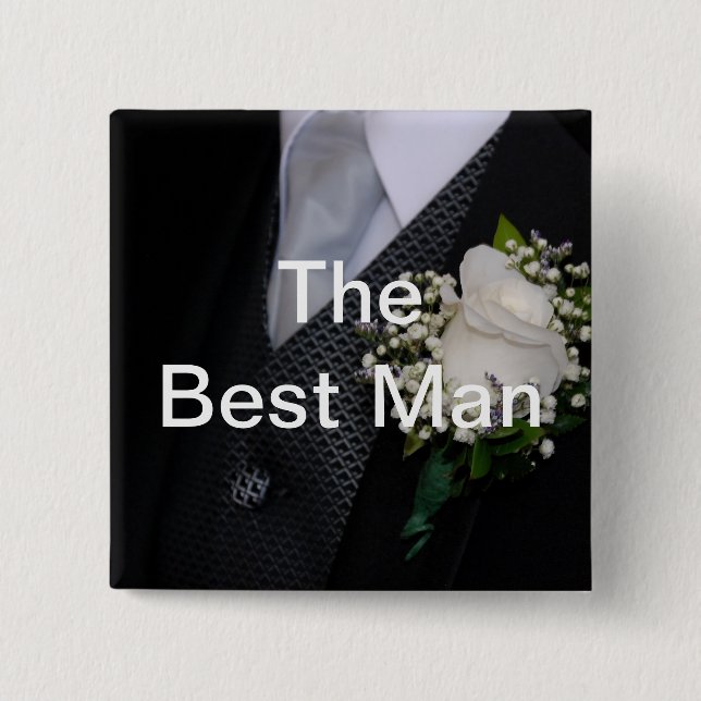 The Best Man 2 Inch Square Button (Front)