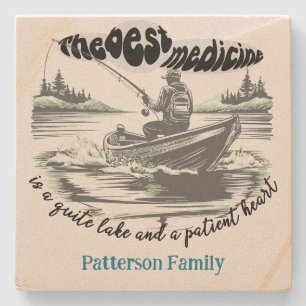 The Best Medicine, Quite Lake Fishing  Stone Coaster